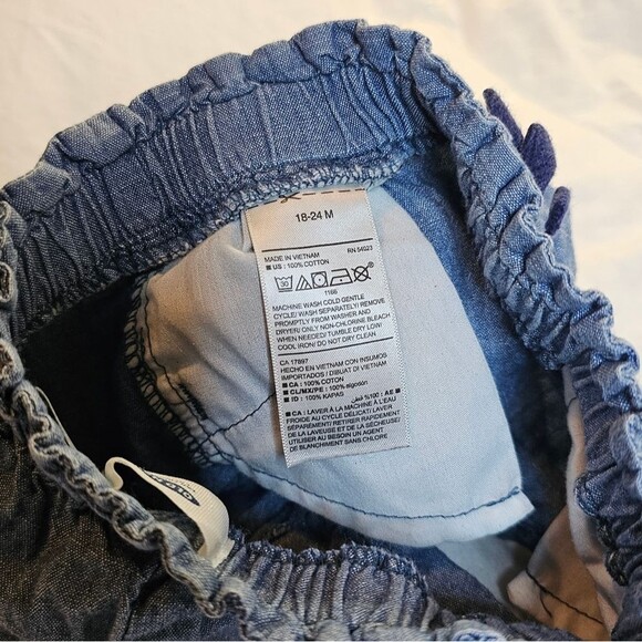 Girls’ Pants (18-24M) Bundle of 3 - Harem Style Pants, Denim Shorts, Black Short - Picture 8 of 12